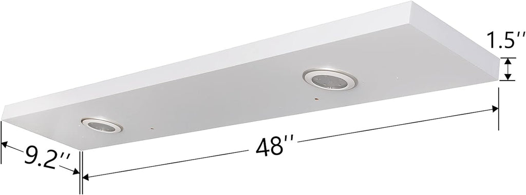White Floating Shelf with Touch-Sensing Battery Powered LED Light,Wall Mounted Display Shelves for Entrance, Living Room, Bedroom, Kitchen and Bathroom (48-INCH, White)