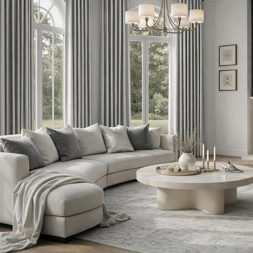 2 Panels Silver Grey Faux Silk Curtains Gray Blackout Curtains for Bedroom 52 X 96 Inch Room Darkening Satin Drapes/Curtains, Thermal Insulated Blackout Window Curtains for Living Room