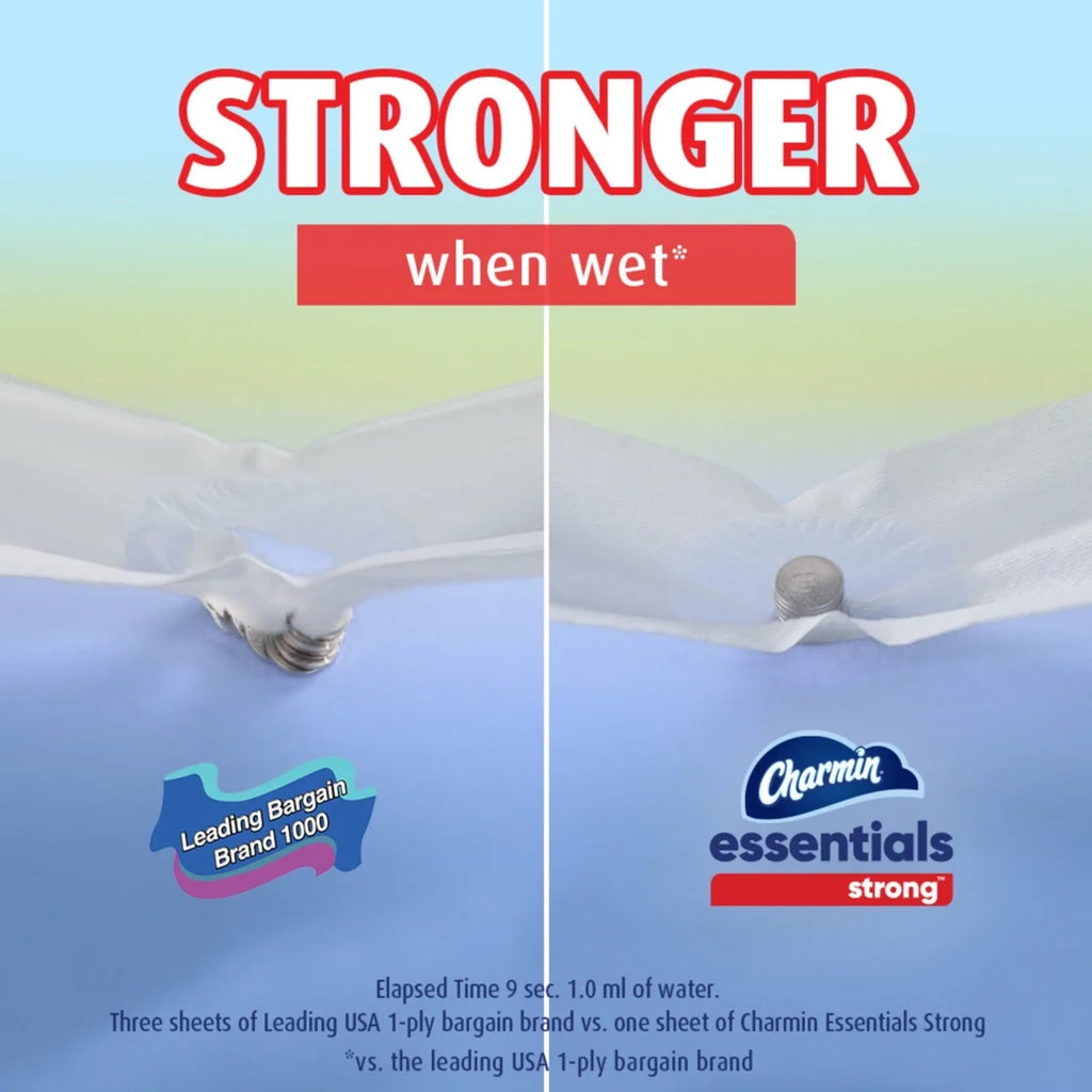 Essentials Strong Toilet Paper 12 Mega Rolls, 429 Sheets per Roll